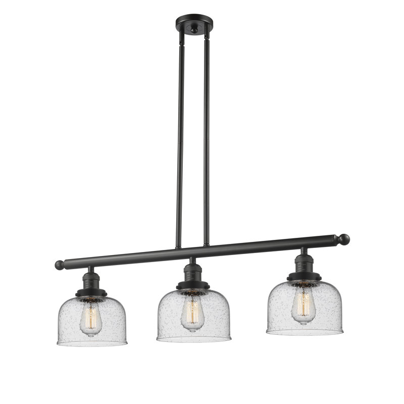 Bell - Luminaire de meuble-lavabo 19 po 2 lumières, Bronze frotté à l'huile, Grainé