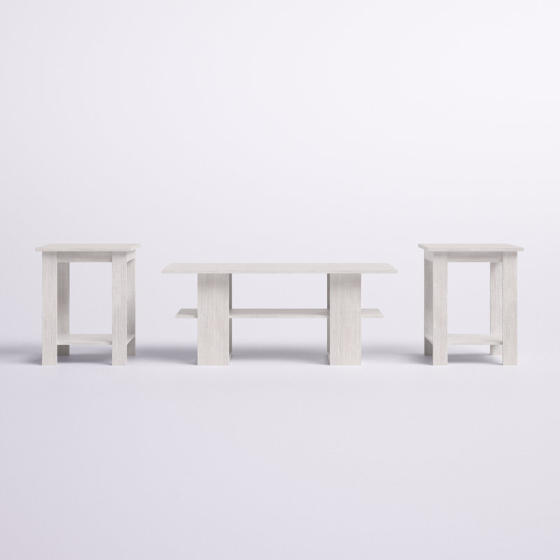 Ensemble de tables basses 3 pièces Ayzah, Gris clair