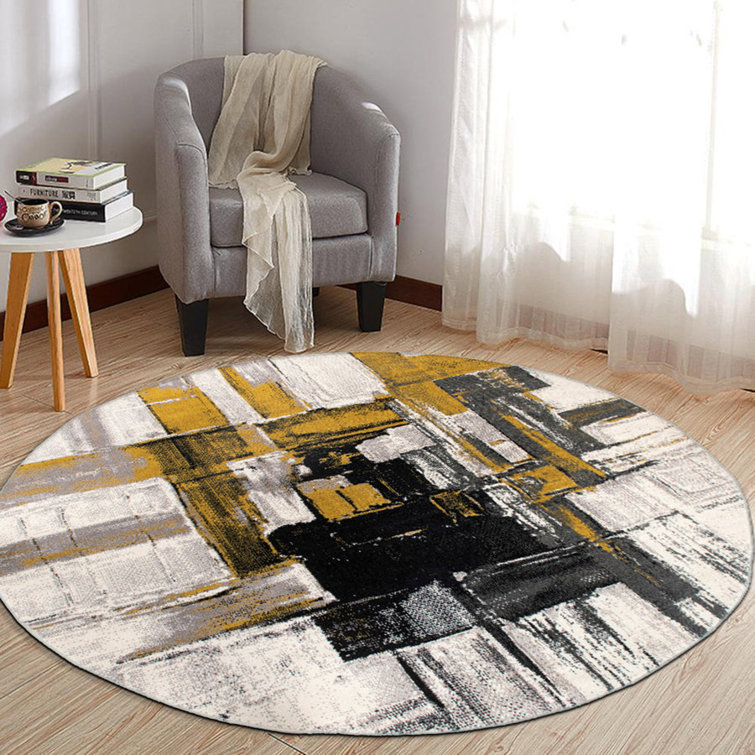 Doucette Abstract Ivory/Gold/Gray Area Rug
