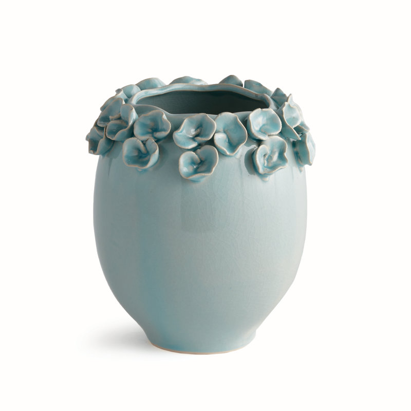 Petite Fleur Handmade Clay Table Vase, 7.75"