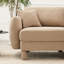 Canapé moderne 2 de couleur café avec tissu bouclé, pieds en forme de coquillage et cylindriques pour une assise optimale-462648688