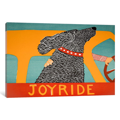 Joyride Black by Stephen Huneck - Wrapped Canvas Print