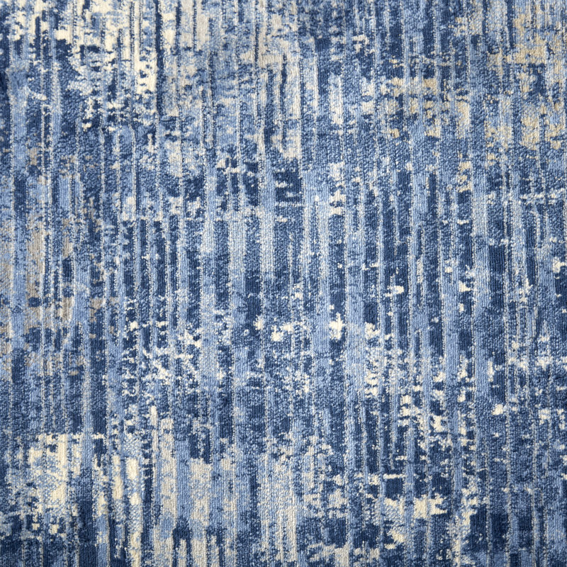 Tapis abstrait bleu / ivoire Abstract, Rectangle 7 pi 10 po x 10 pi 2 po