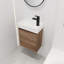 Petit meuble-lavabo de 18 po avec lavabo simple - rangement abondant, lavabo en céramique durable, style simple, grand espace de rangement en ébène brun, lavabo, design élégant,