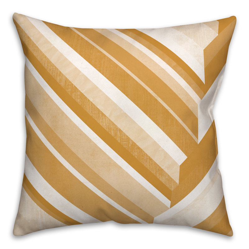 Coussin décoratif intérieur / extérieur à rayures, Orange