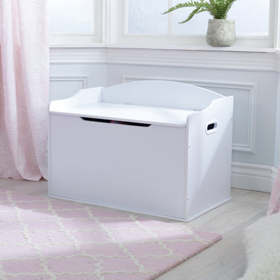 Banc en bois pouvant servir de coffre à jouets avec couvercle à charnières sécuritaires Austin
