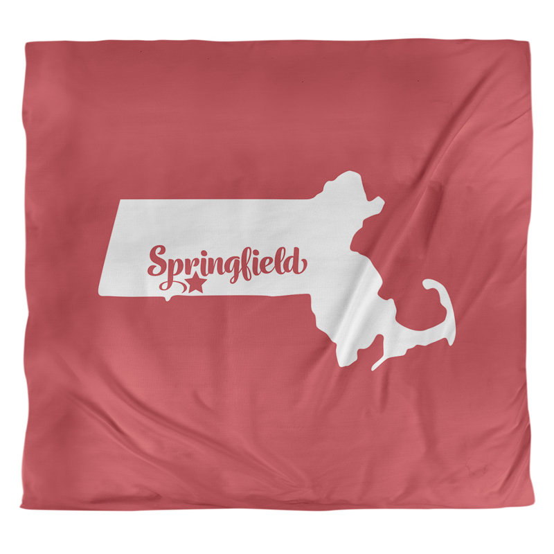 Housse de couette simple Massachusetts, Housse de couette pour grand lit, Rouge, Polyester brossé
