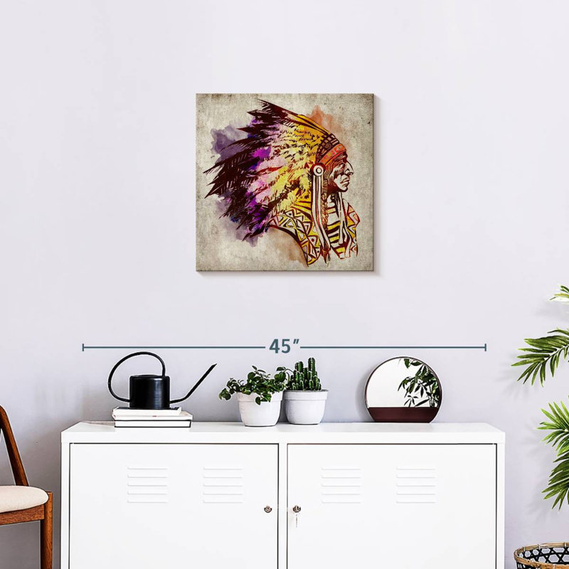 Lelar American Indian Chief, H 20 po x l 20 po