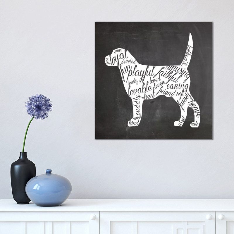 Dog Vocabulary by Erin Clark - Print on Canvas, 30.48 cm H x 30.48 cm W, Wrapped Canvas