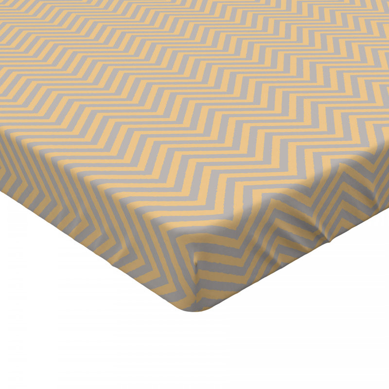 Twin Blue and Orange Microfiber Chevron Fitted Sheet