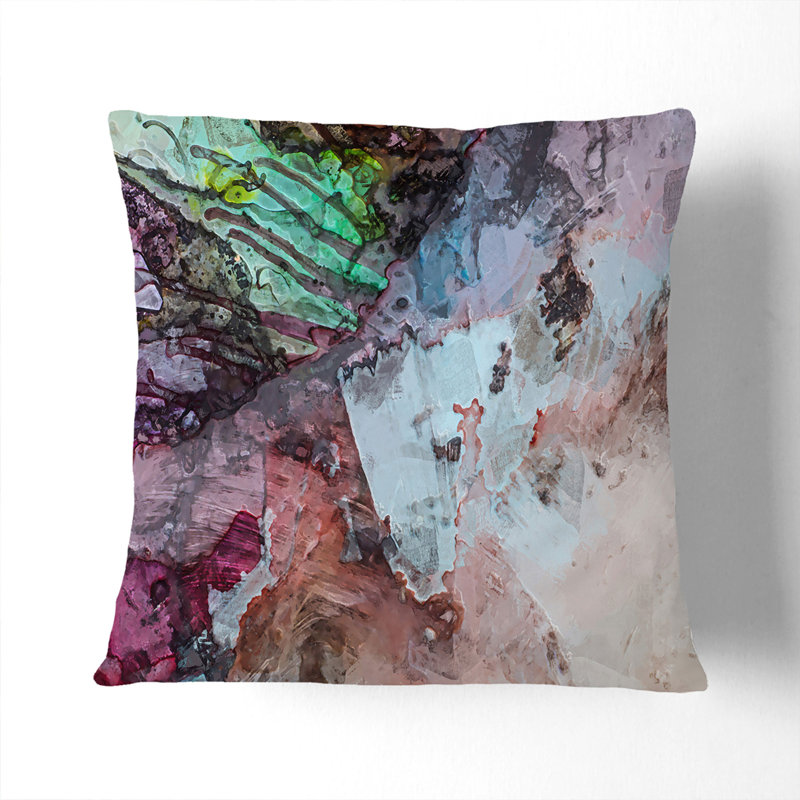 Abstract Square Cushion, 40cm H x 40cm W x 15cm D, Stone