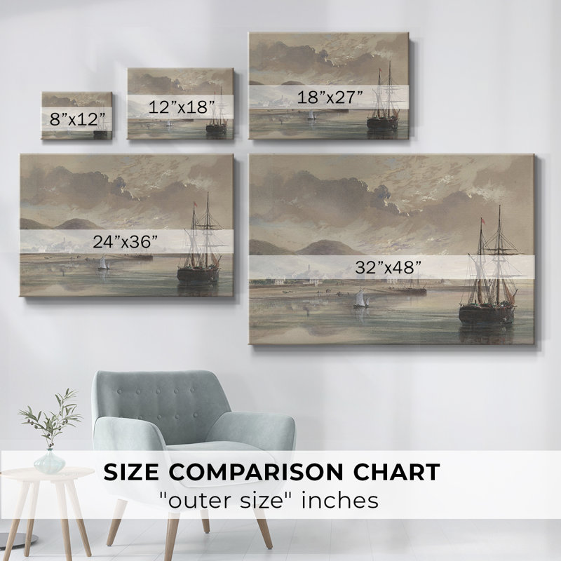 «Vintage Nautical Print-Cxxx» sur, Toile tendue, H 9 po x l 13 po x P 1,5 po