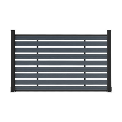 3.8 Ft H Composite Horizontal Semi-Privacy Fence For Garden Fencing, Pool Fence Or Garden Fence Animal Barrier