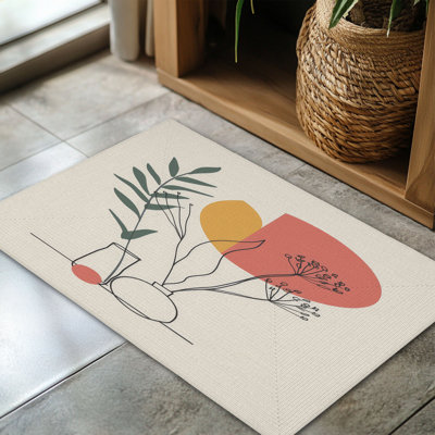 Minimal Buds Braided Rug
