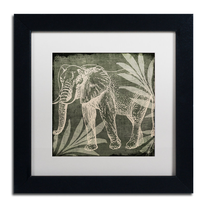 «Elephant 1» par Jadaya, impression encadrée, H 11 po x l 14 po x P 0,5 po, Blanc