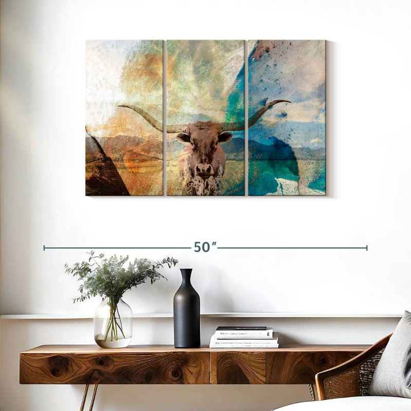 Brampt Abstract Longhorn, 24" H x 38" W