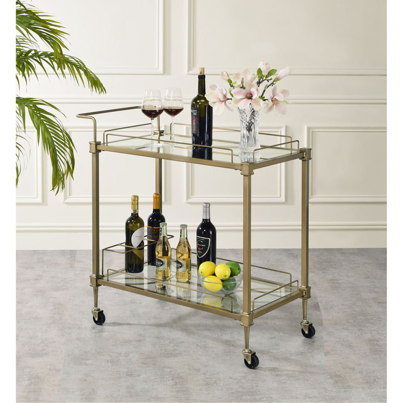 Chariot de cuisine, chariot de service avec tablettes en verre