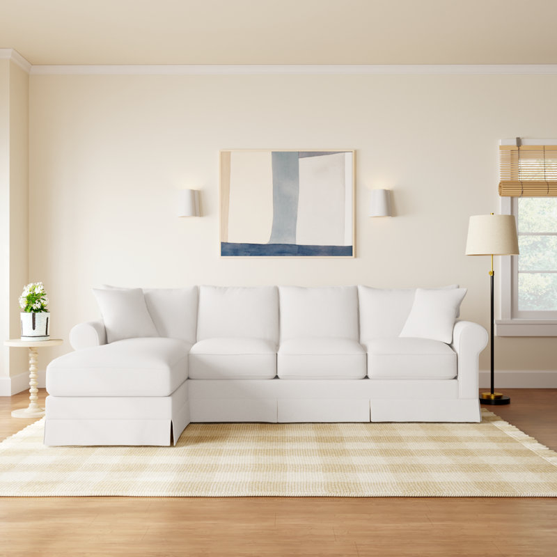 Friedman 2 - Piece Upholstered Sleeper Sectional, Left Hand Facing, Bayou Stone Canvas
