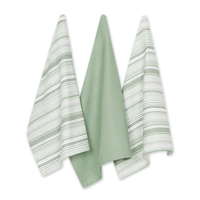 Torchon rayé, Vert artichaut