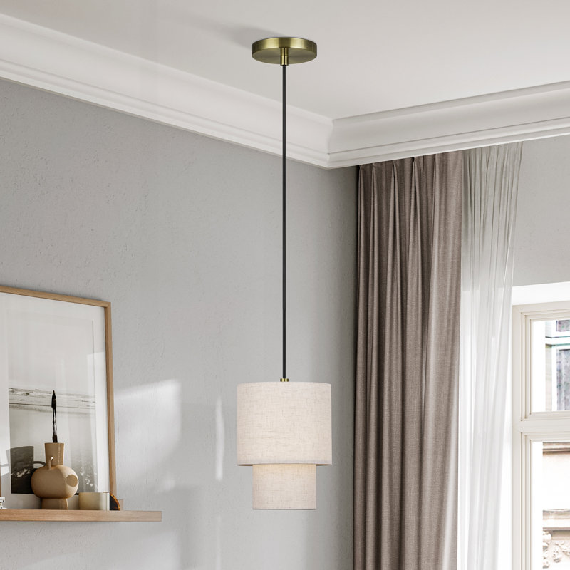 Holliman 1 Light Antique Brass Mini Pendant, Antique Brass
