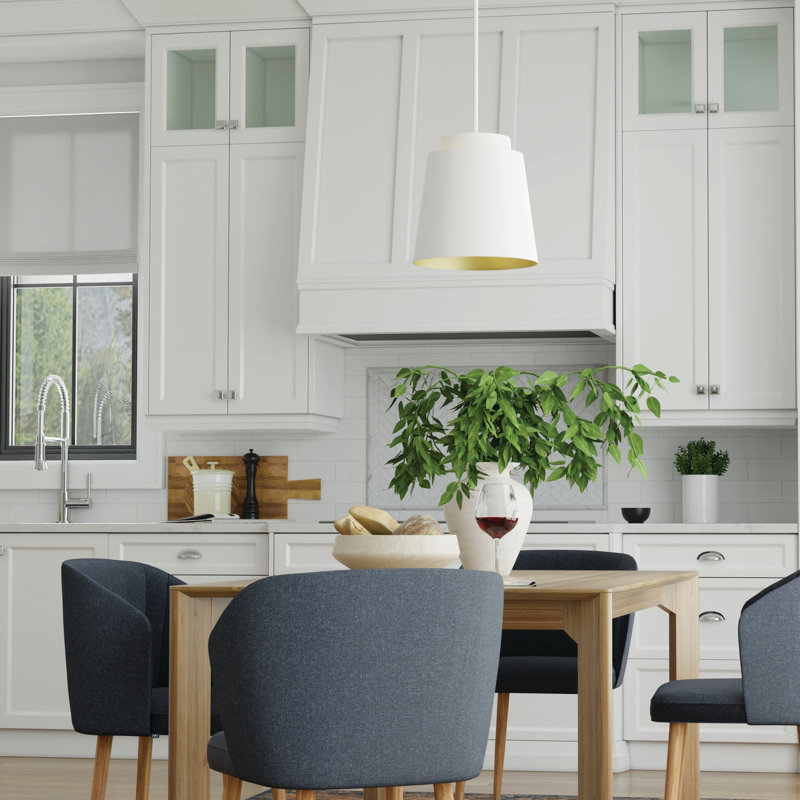 Luminaire suspendu conique à 1 lumière Pratt, Blanc