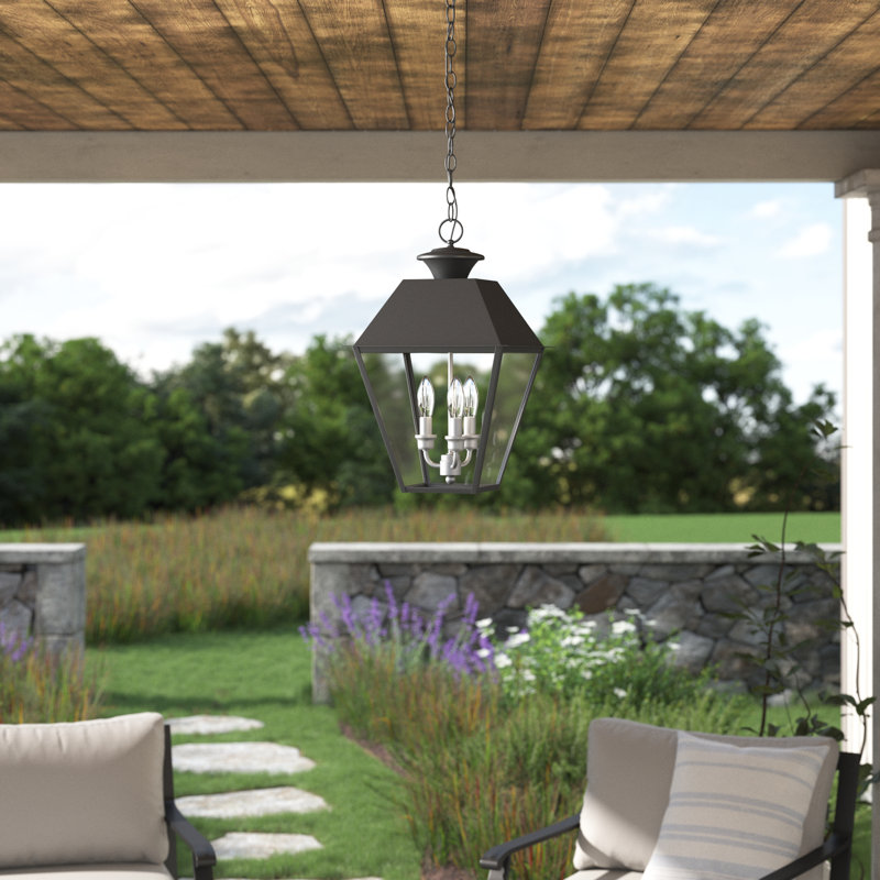 Luminaire suspendu d'extérieur noir H 3 po Ashira