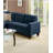 Modular Sectional Sofa With Navy Polyfiber, 4Pcs Set Including LAF And RAF Loveseats, Corner Wedge, And Armless Chair For Versatile Seating