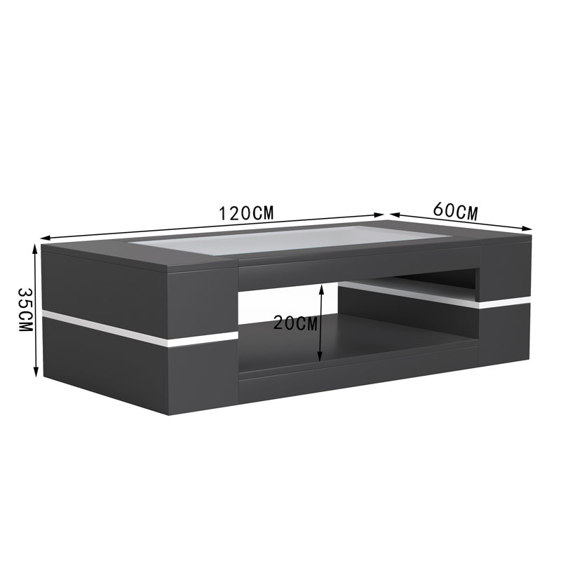 Davionne Coffee Table with Storage, Black