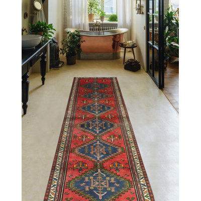 Enette One-of-a-Kind 3'6" X 14'6" 1980s Runner Wool Area Rug