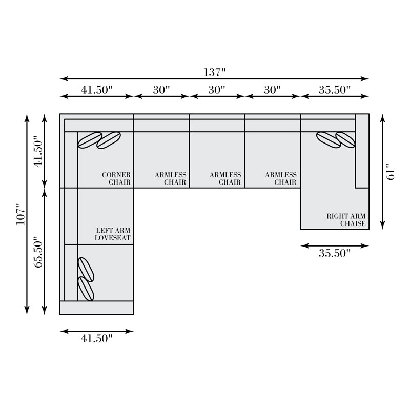 Drew Sectional, Right Hand Facing