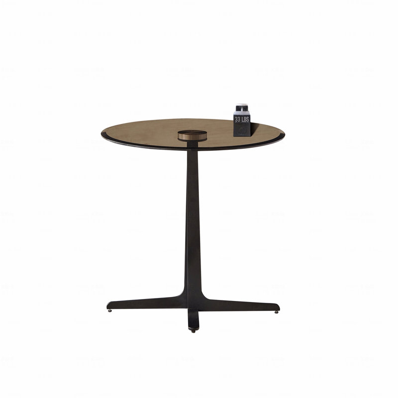 Table de bout avec plateau en verre et table d'appoint - Grande table de chevet moderne en métal (table de chevet)