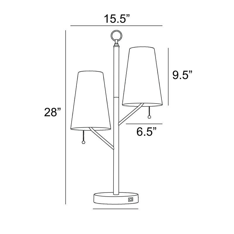 Lorik Metal USB Table Lamp
