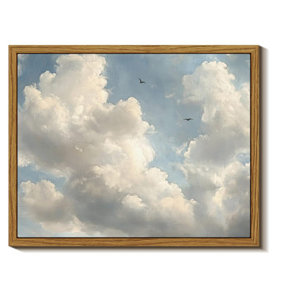 Cloud Bird Canvas Art, Boho Vintage Home Wall Decor 8×10 Inch