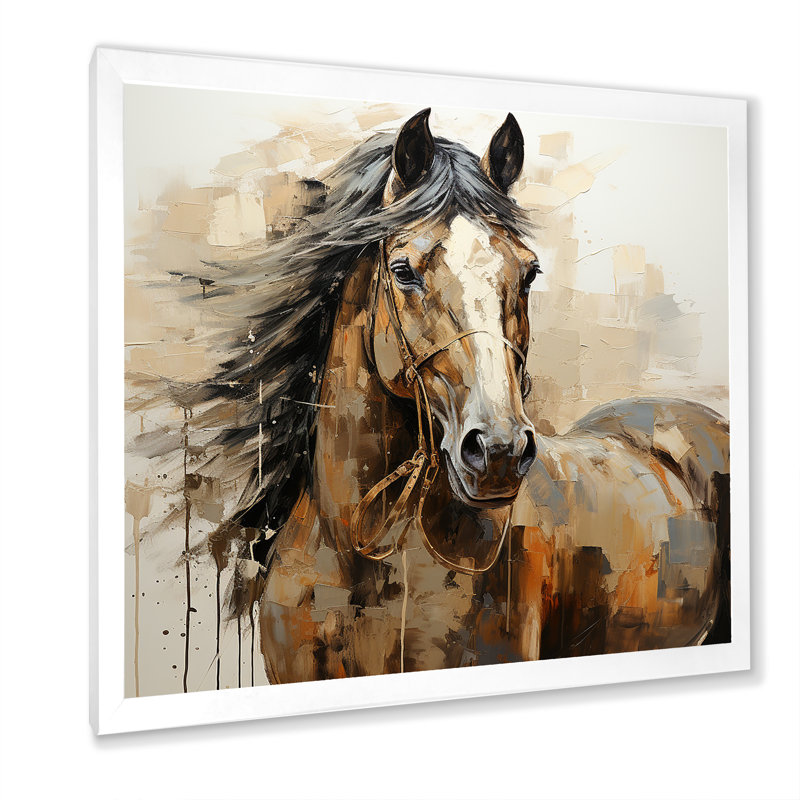 Cheval, liberté symbolique - impression sur toile, H 30 po x l 30 po x P 1 po, Cadre simple blanc