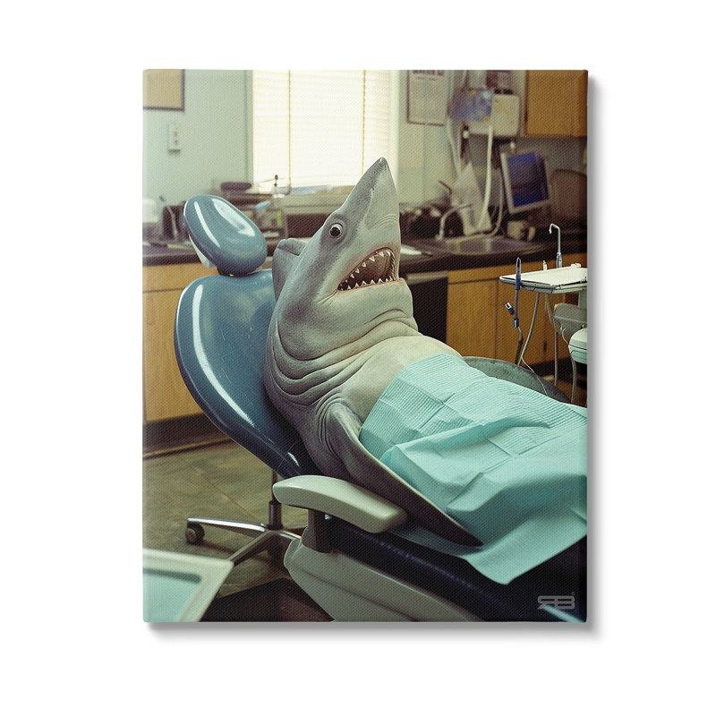 " Shark At Dentist " by RB, 48" H x 36" W