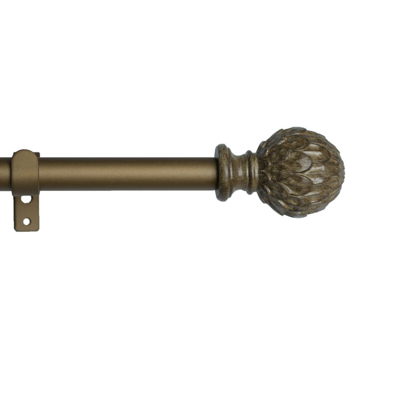 Tringle à rideaux simple Sova Artichaut, H 1 po x l 84 po x P 1 po, Chalet / doré renaissance