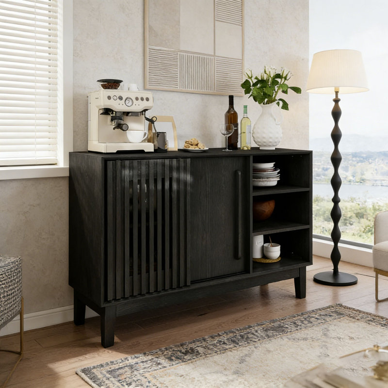 Buffet 47,3 "avec rangement, Noir