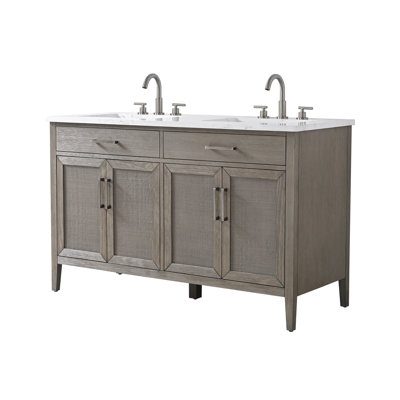 Meuble-lavabo double 54 po avec dessus Sebastiano
