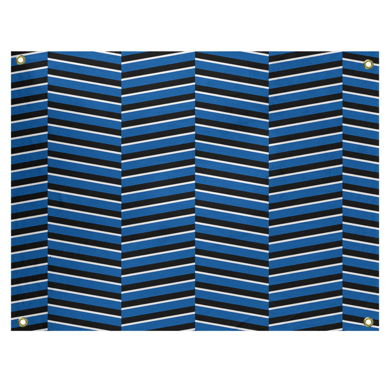 Jaya Polyester Tapestry, 59" H x 80" W, Blue/Black
