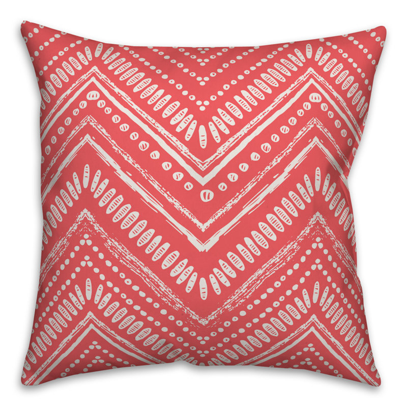 Coussin extérieur circulaire, 20 po x 20 po, Pas de bourre, Rouge brique / blanc