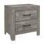 Table de chevet de style rustique avec finition grise 1 pièce et 2 tiroirs-1221903564