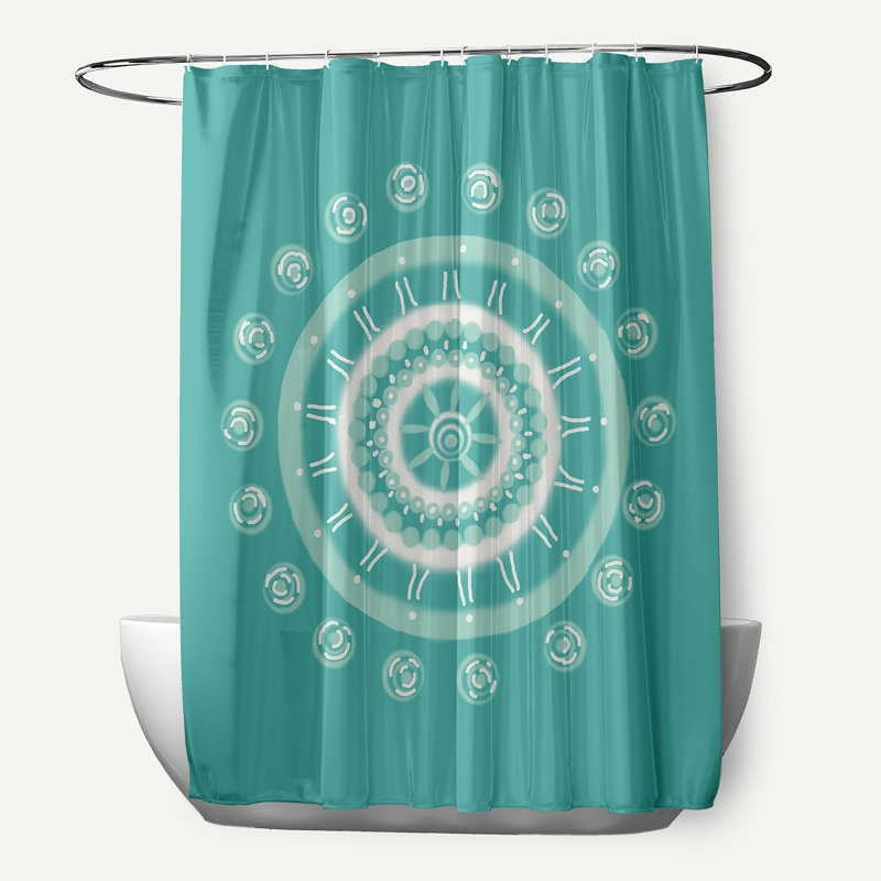 Rideau de douche Yancy, Bleu sarcelle