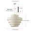Luminaire suspendu réglable en fer beige avec 6 lampes