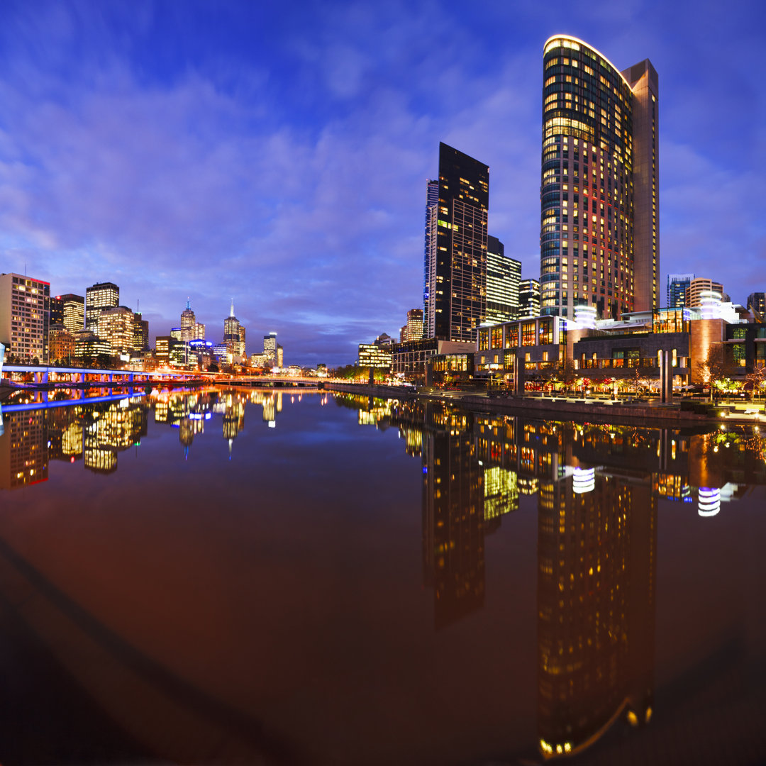 Leinwandbild Yarra River at Twilight Square von Travellinglight