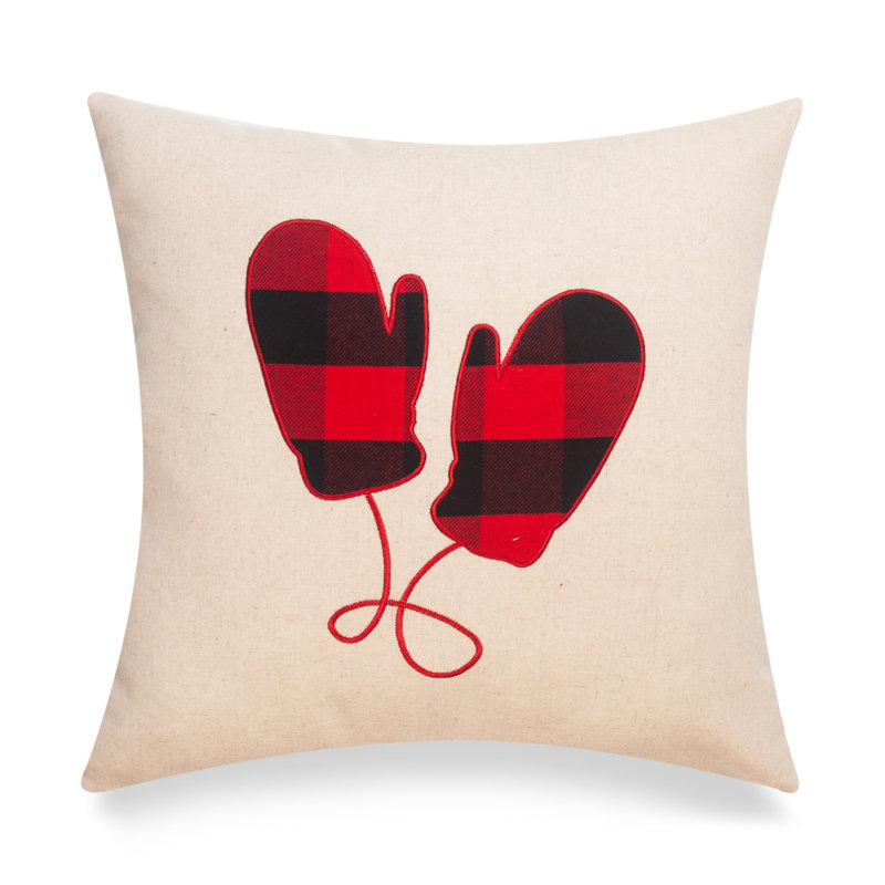 Housse de coussin My Cottage Living, Noir / rouge