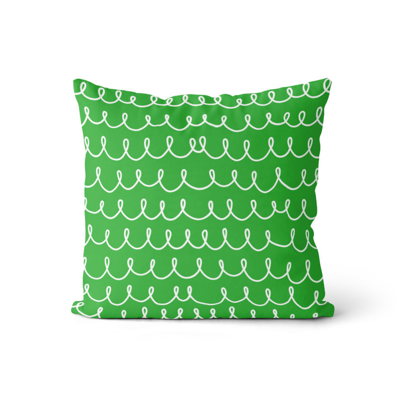 Housse et insert d'oreiller carré, Lime / Blanc