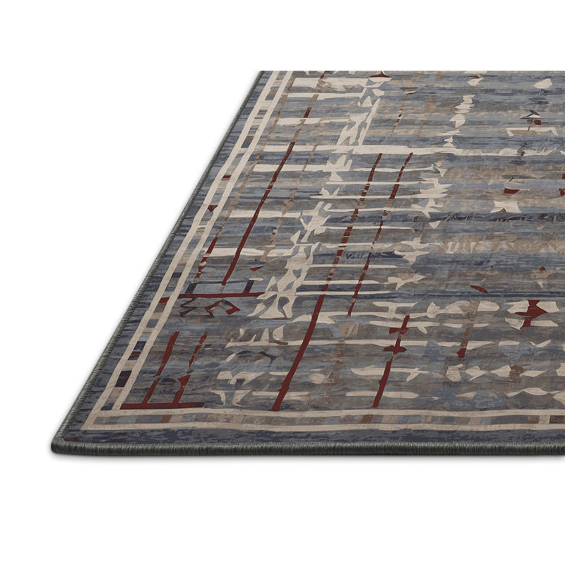 Tapis gris soyeux et moelleux, Rond 3 pi