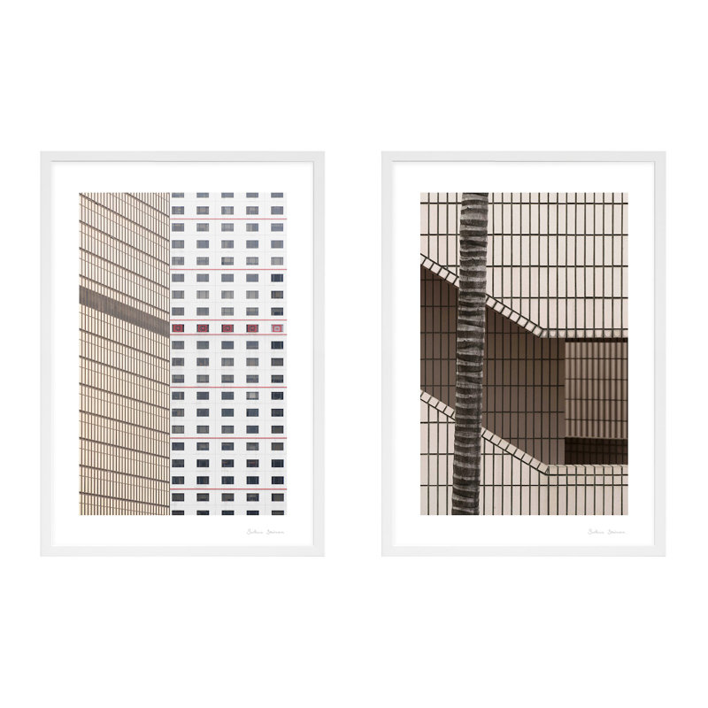 SV01607_Hong Kong, Set Of 2 By Svetlana Smirnova - Framed Wall Art, 20" H x 14" W x 1.25" D, White Framed