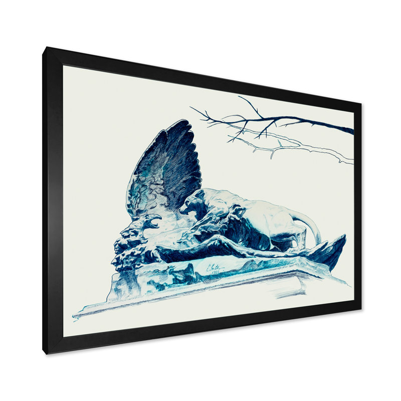 Paysage dans les tons de vert foncé - peinture sur toile, Toile avec cadre de coin noir fermé, H 12 po x l 20 po