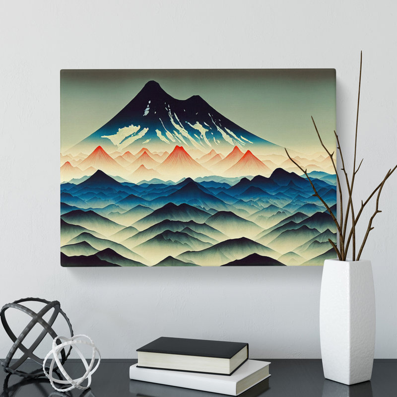 Marvellous Japanese Mountains - Wrapped Canvas Print